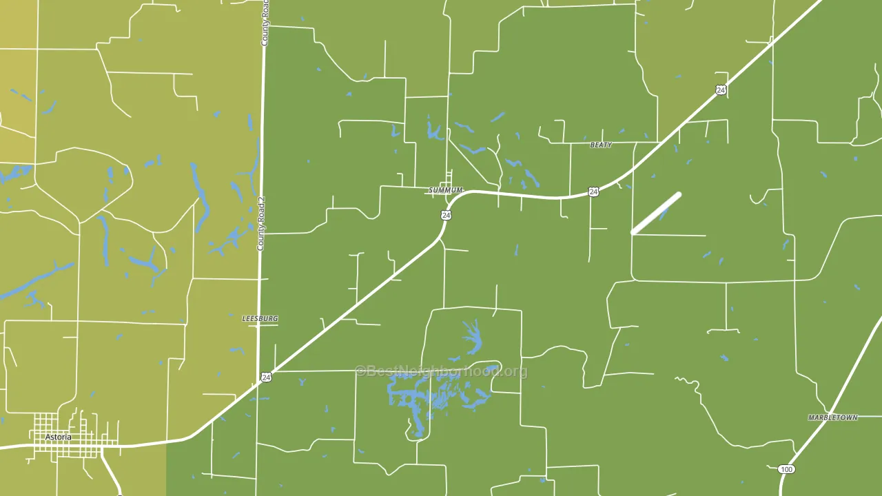 Summum, IL block-group voter-turnout map