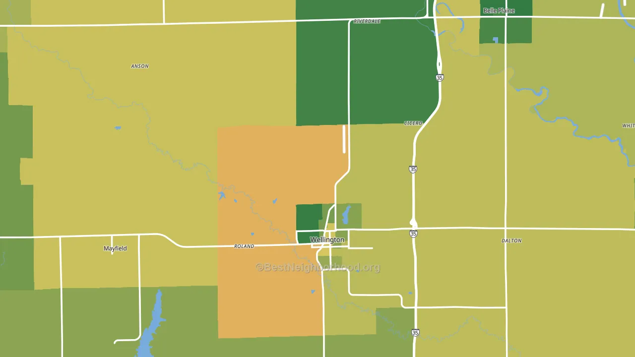Sumner County, KS block-group voter-turnout map