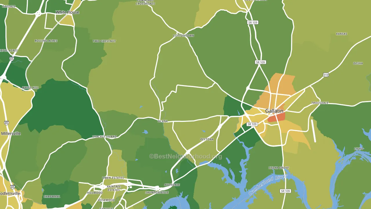 Sumner County, TN block-group voter-turnout map
