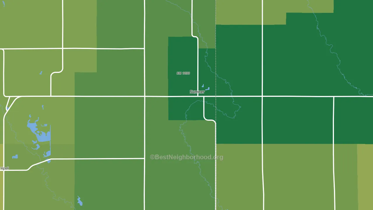 Sumner, IA block-group voter-turnout map