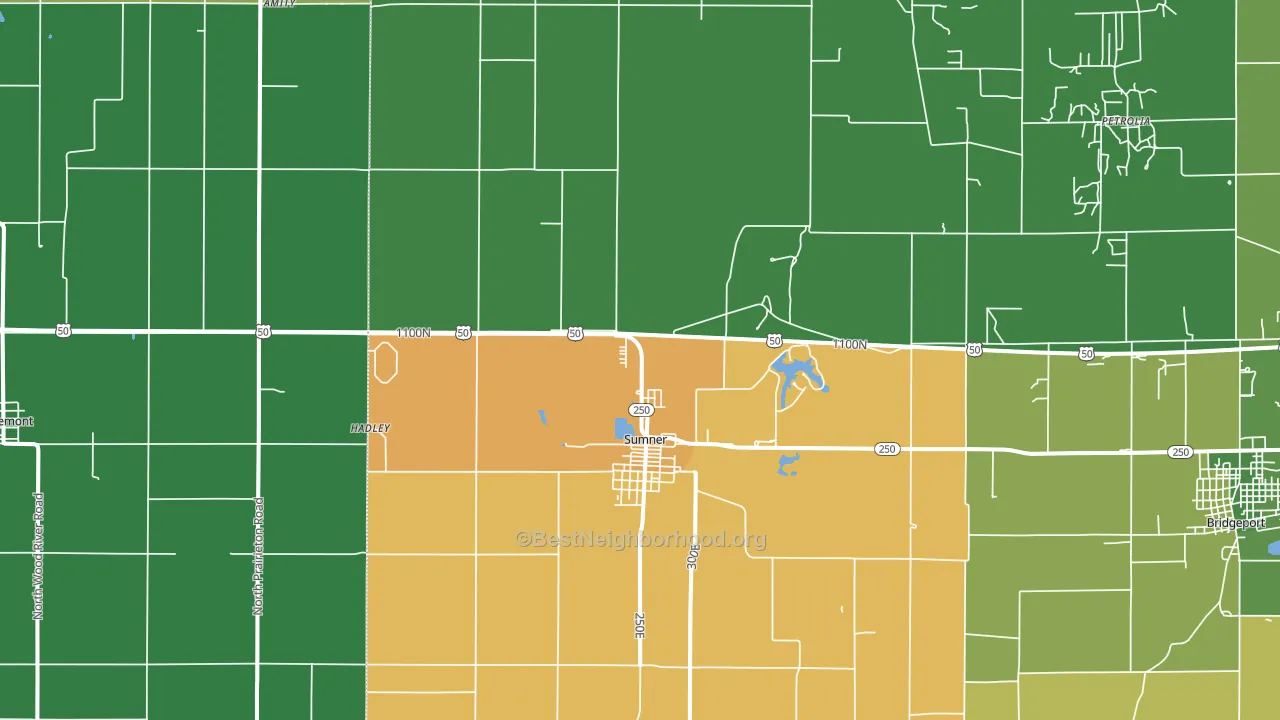 Sumner, IL block-group voter-turnout map