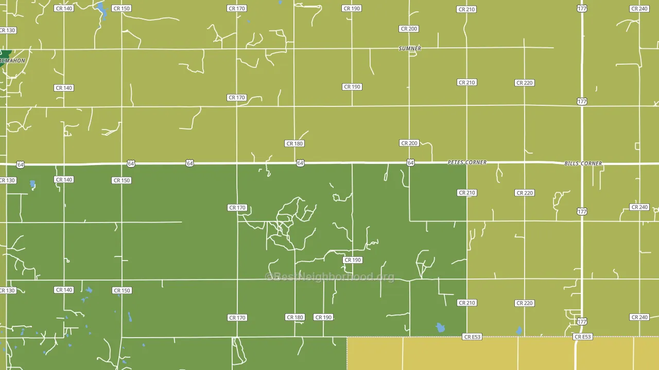 Sumner, OK block-group voter-turnout map