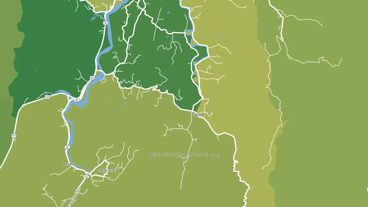 Sumner, OR block-group voter-turnout map
