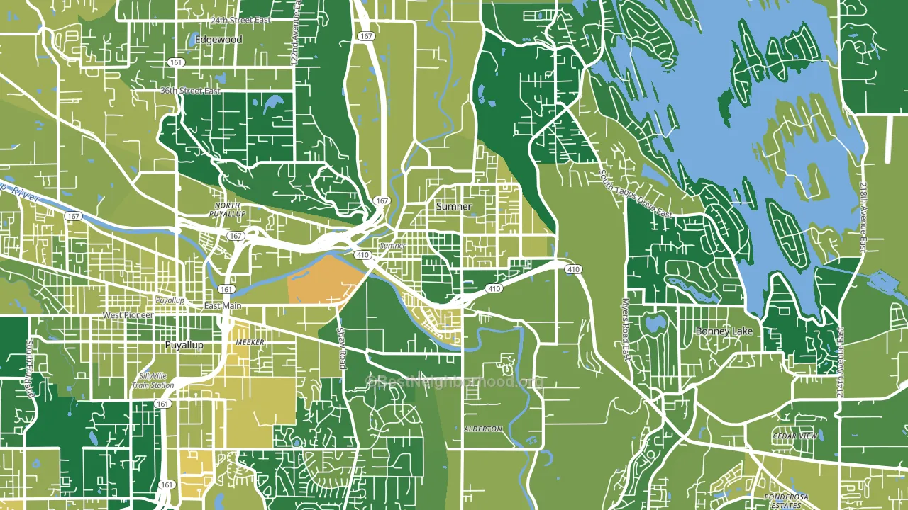 Sumner, WA block-group voter-turnout map