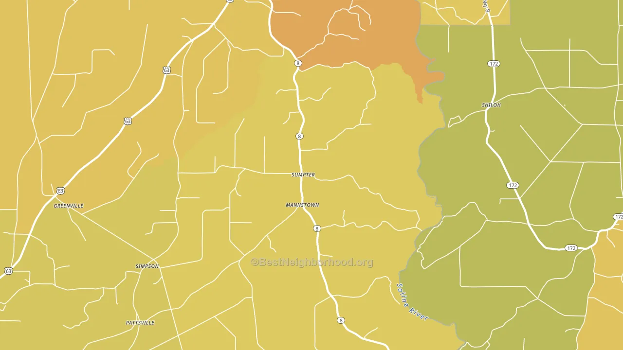Sumpter, AR block-group voter-turnout map