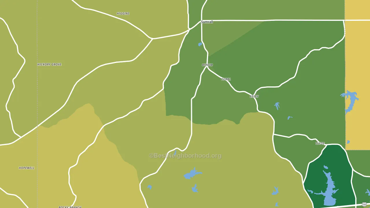 Sumrall, MS block-group voter-turnout map
