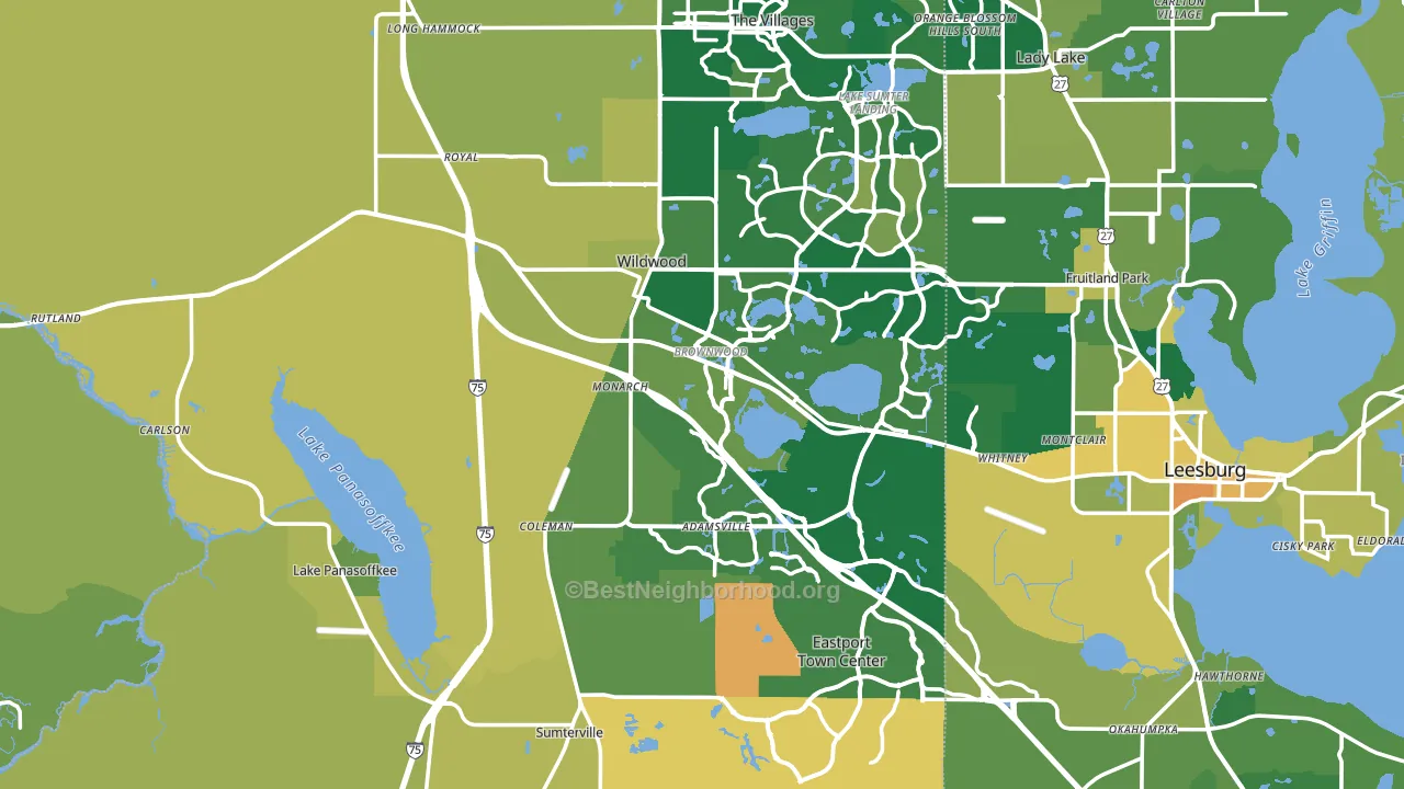 Sumter County, FL block-group voter-turnout map