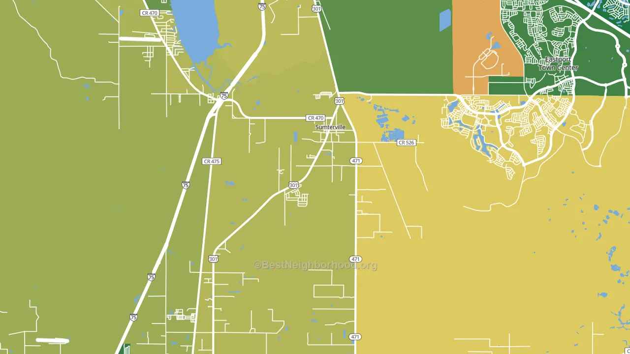 Sumterville, FL block-group voter-turnout map