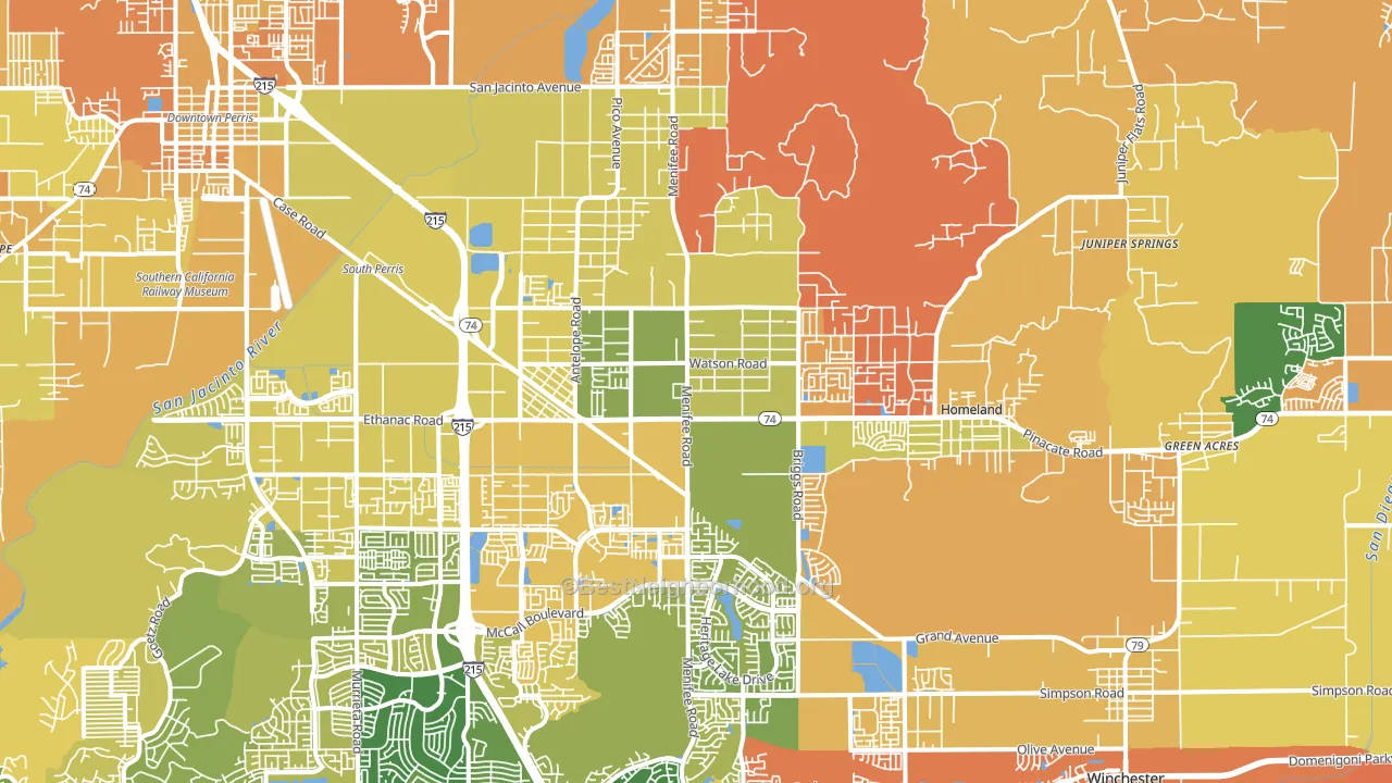 Sun City, CA block-group voter-turnout map