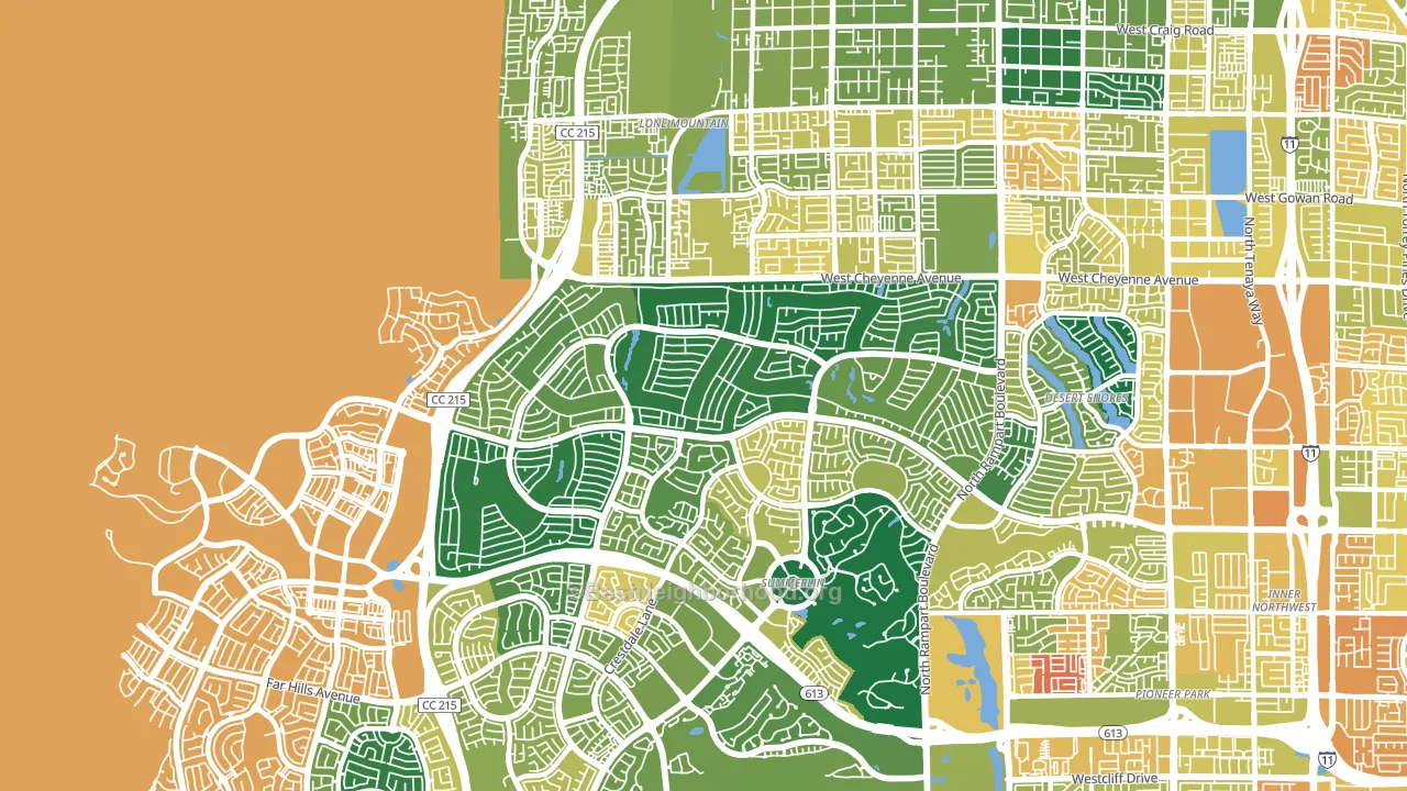 Sun City Summerlin, Las Vegas, NV block-group voter-turnout map