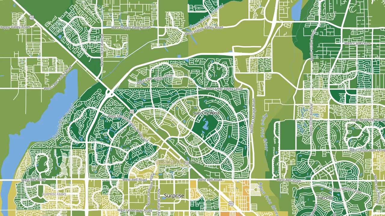 Sun City West, AZ block-group voter-turnout map