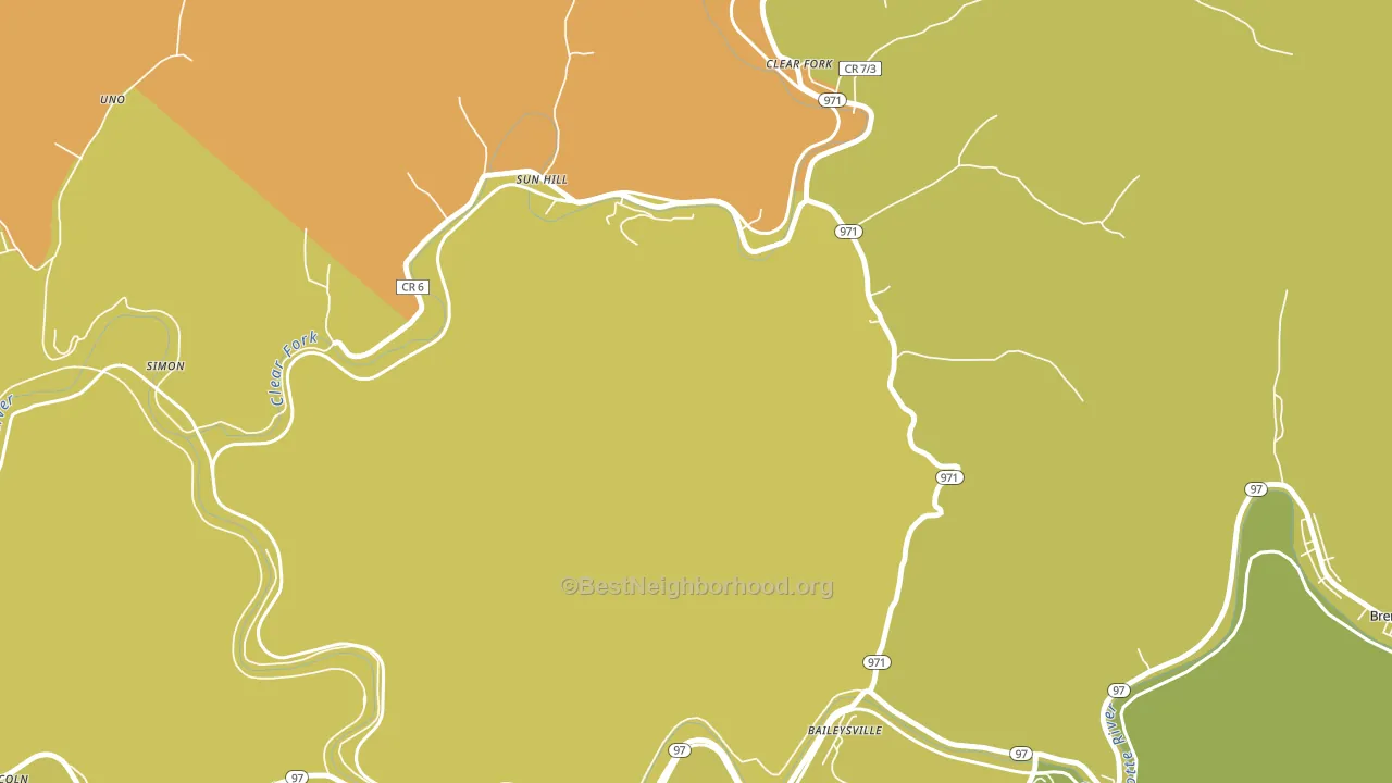 Sun Hill, WV block-group voter-turnout map