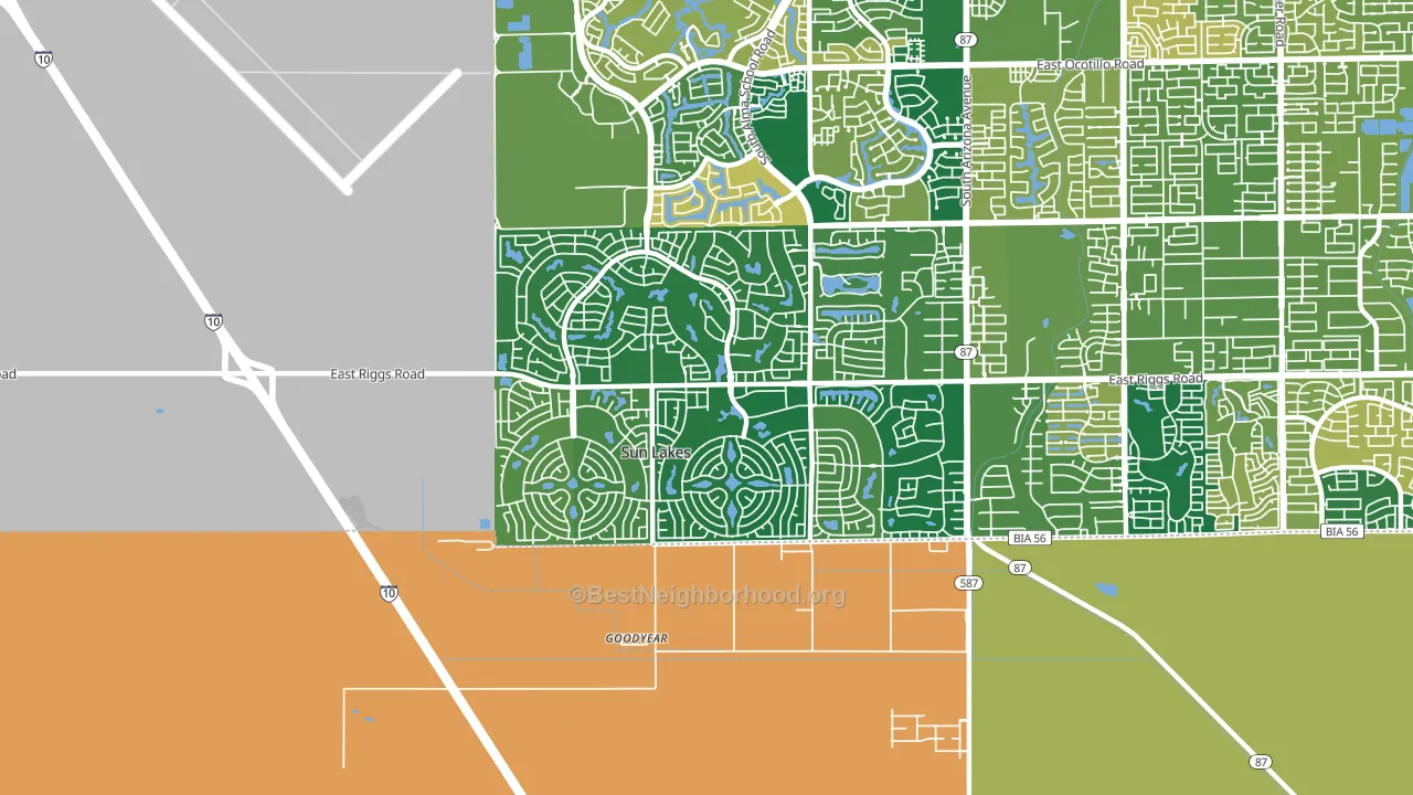 Sun Lakes, AZ block-group voter-turnout map