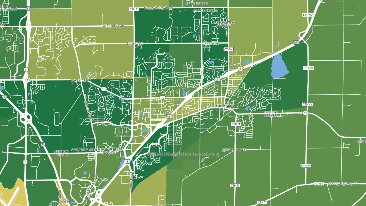 Sun Prairie, WI block-group voter-turnout map