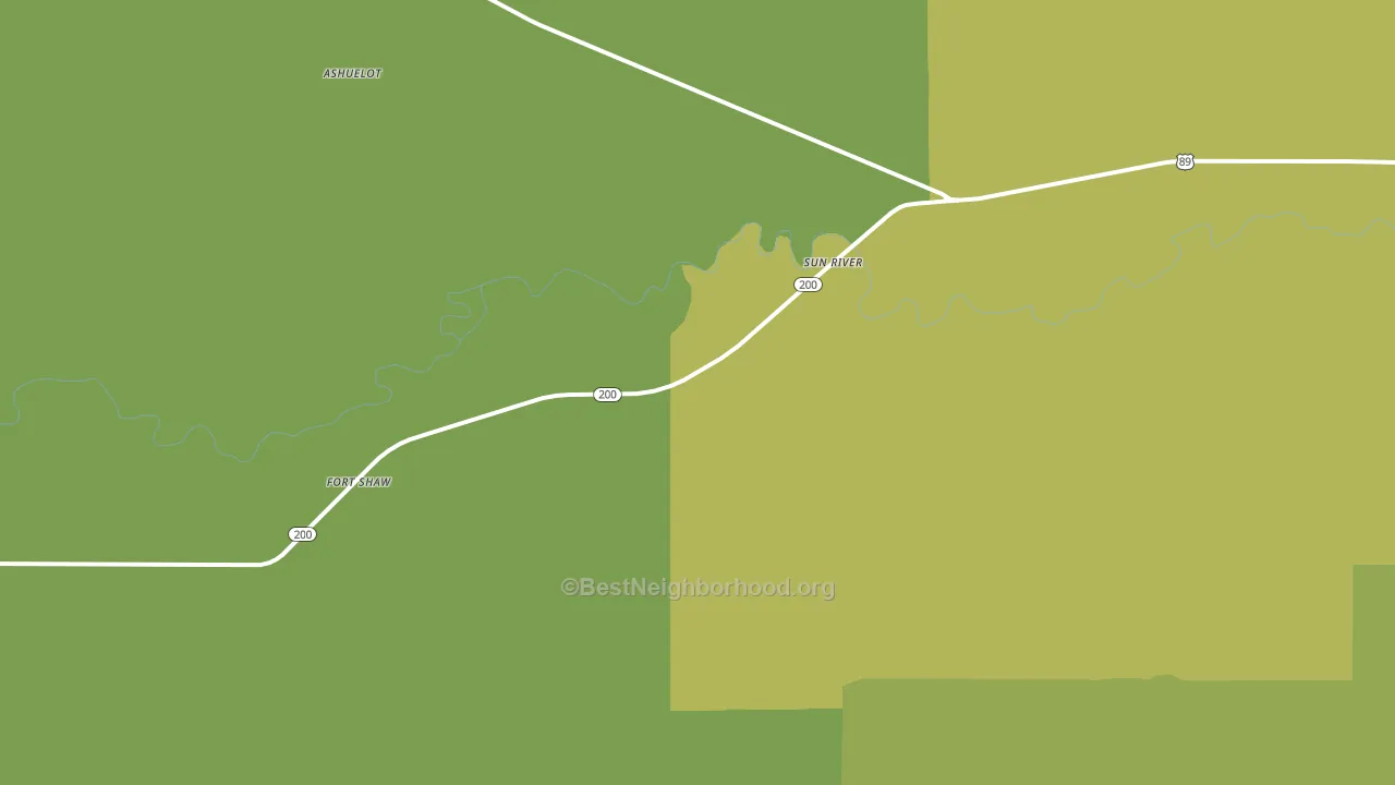 Sun River, MT block-group voter-turnout map