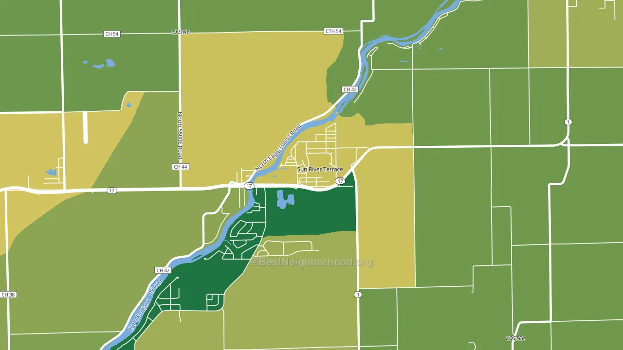 Sun River Terrace, IL block-group voter-turnout map