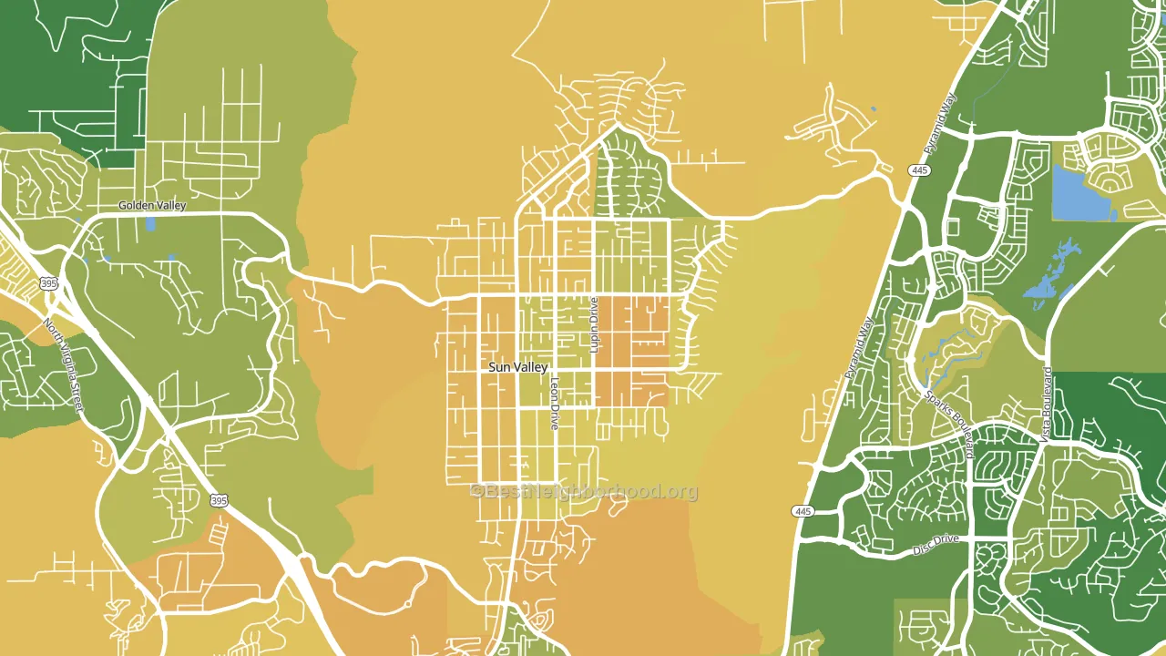 Sun Valley, NV block-group voter-turnout map