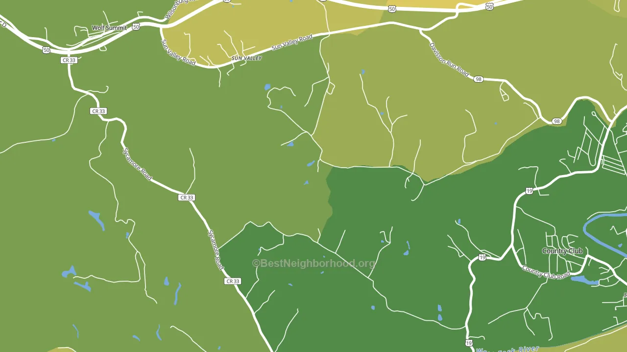 Sun Valley, WV block-group voter-turnout map