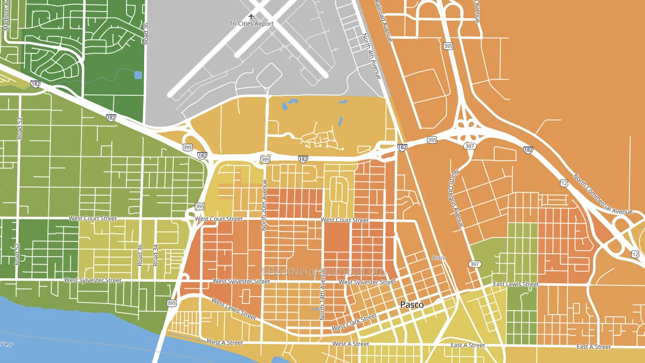 Sun Willows, Pasco, WA block-group voter-turnout map