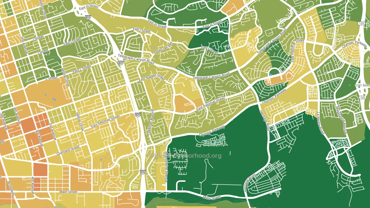 Sunbow, Chula Vista, CA block-group voter-turnout map