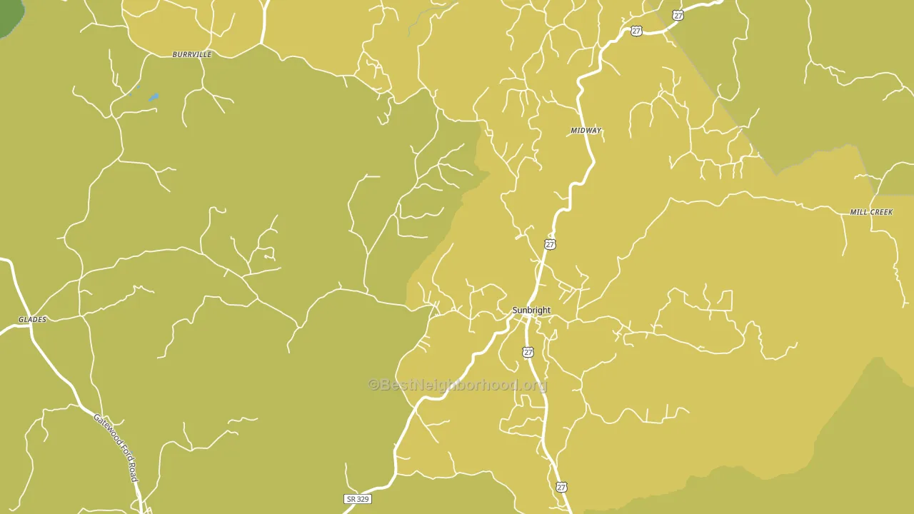 Sunbright, TN block-group voter-turnout map