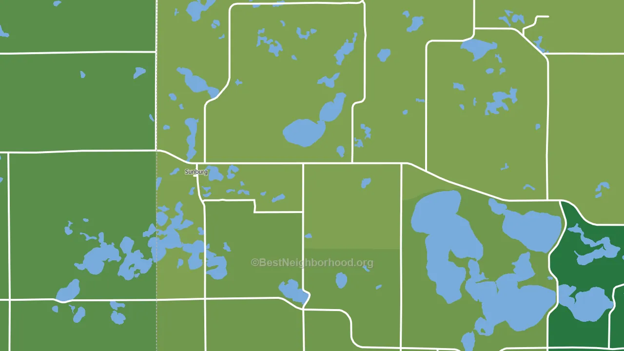Sunburg, MN block-group voter-turnout map