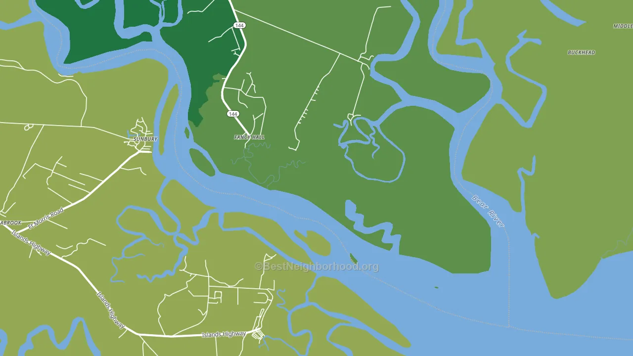 Sunbury, GA block-group voter-turnout map