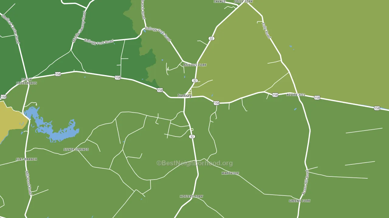 Sunbury, NC block-group voter-turnout map