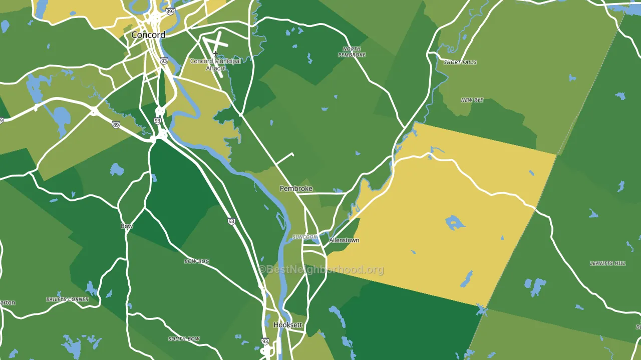 Suncook, NH block-group voter-turnout map