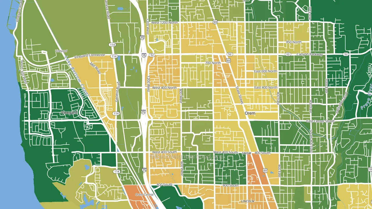 Suncrest, Orem, UT block-group voter-turnout map