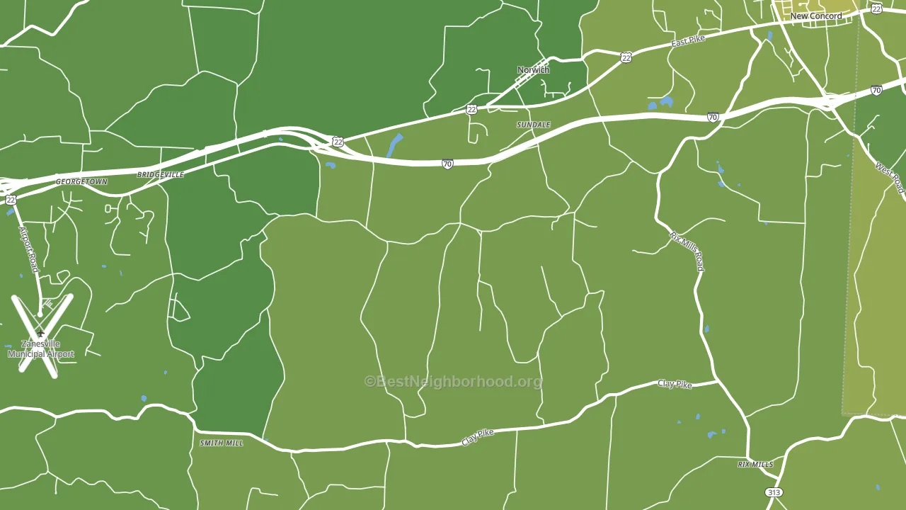Sundale, OH block-group voter-turnout map