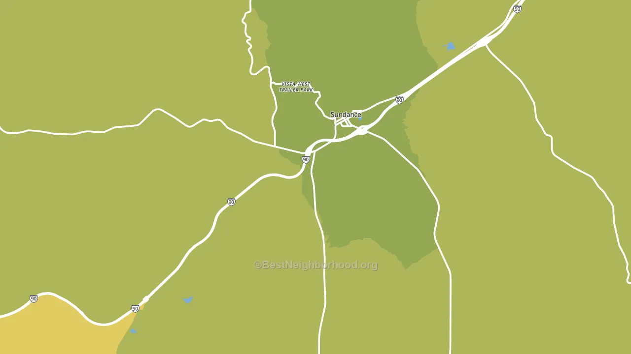 Sundance, WY block-group voter-turnout map