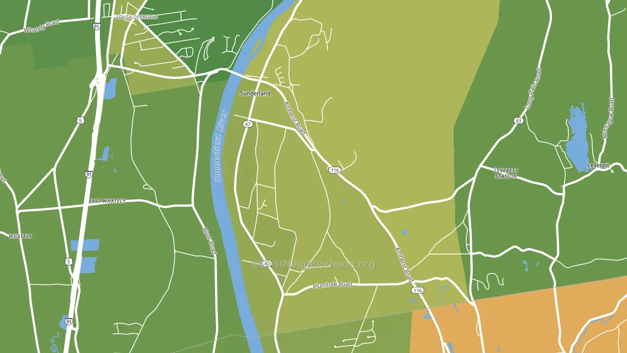Sunderland, MA block-group voter-turnout map
