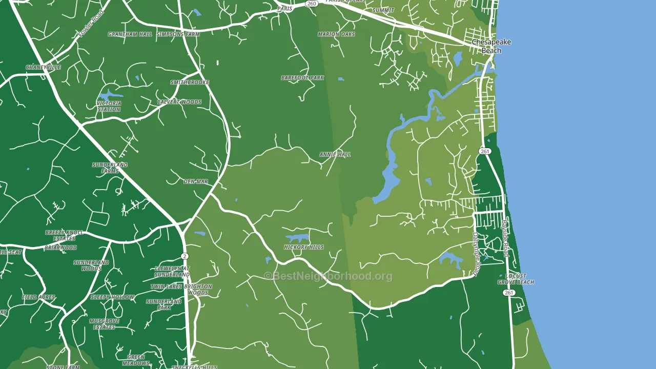 Sunderland, MD block-group voter-turnout map