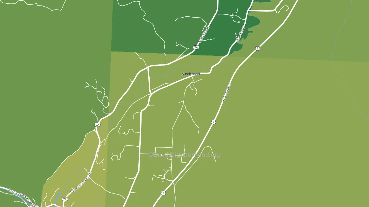 Sunderland, VT block-group voter-turnout map