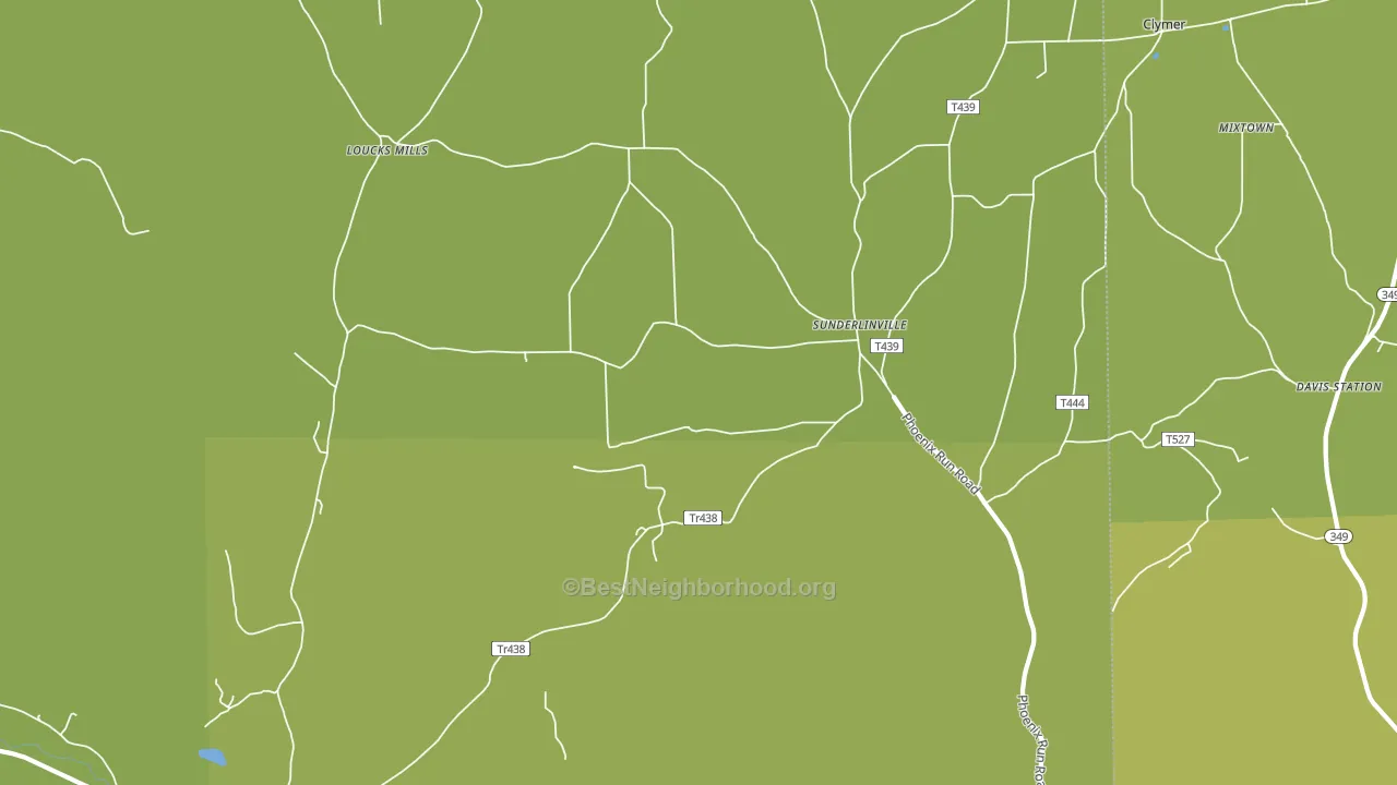 Sunderlinville, PA block-group voter-turnout map