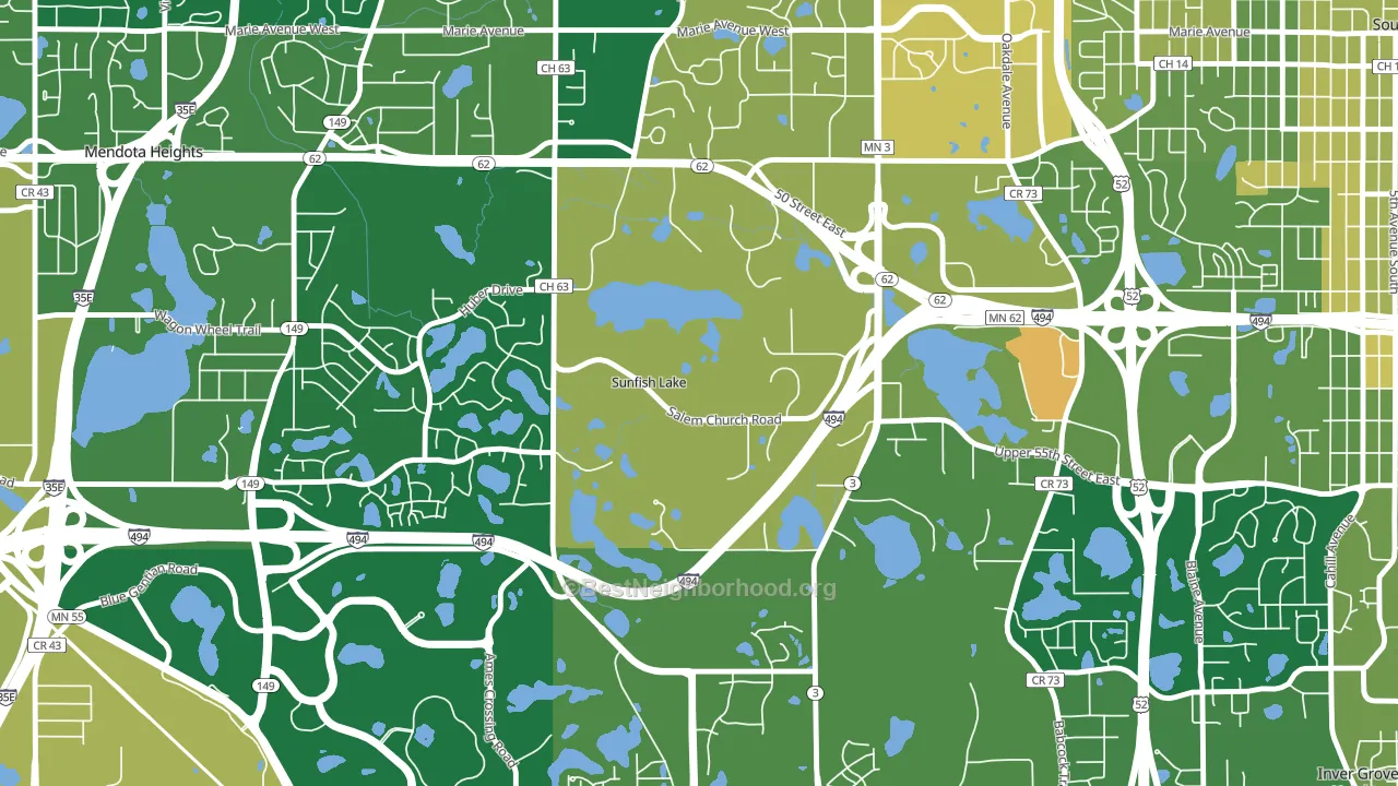 Sunfish Lake, MN block-group voter-turnout map