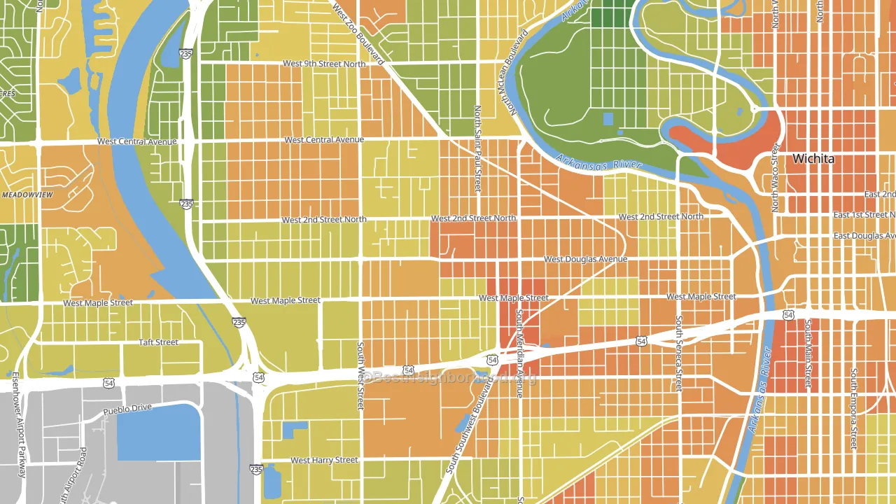 Sunflower, Wichita, KS block-group voter-turnout map