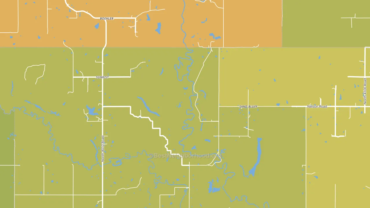 Sunkist, OK block-group voter-turnout map