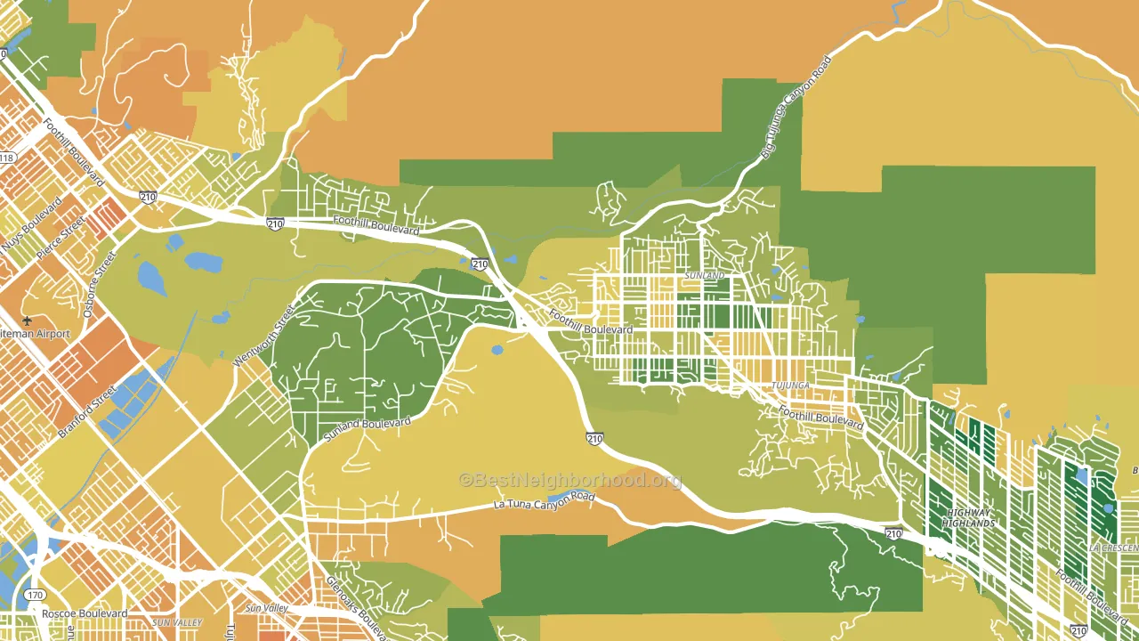 Sunland, CA block-group voter-turnout map