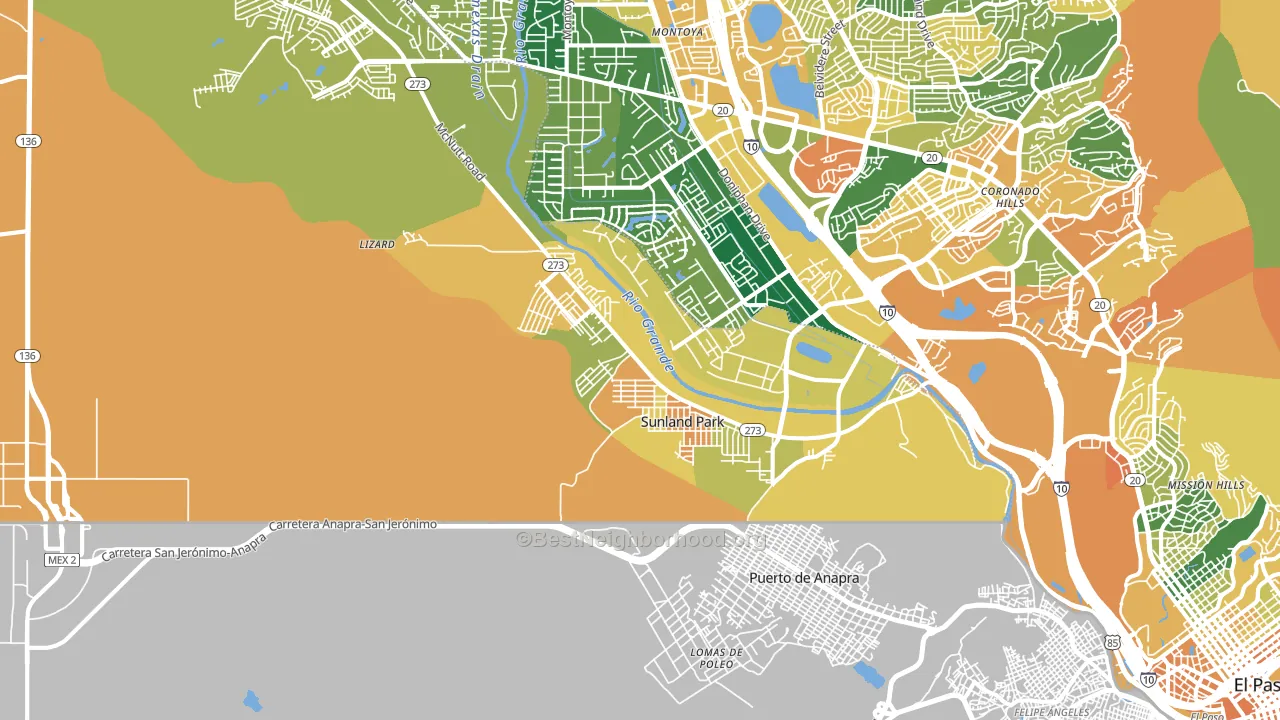 Sunland Park, NM block-group voter-turnout map