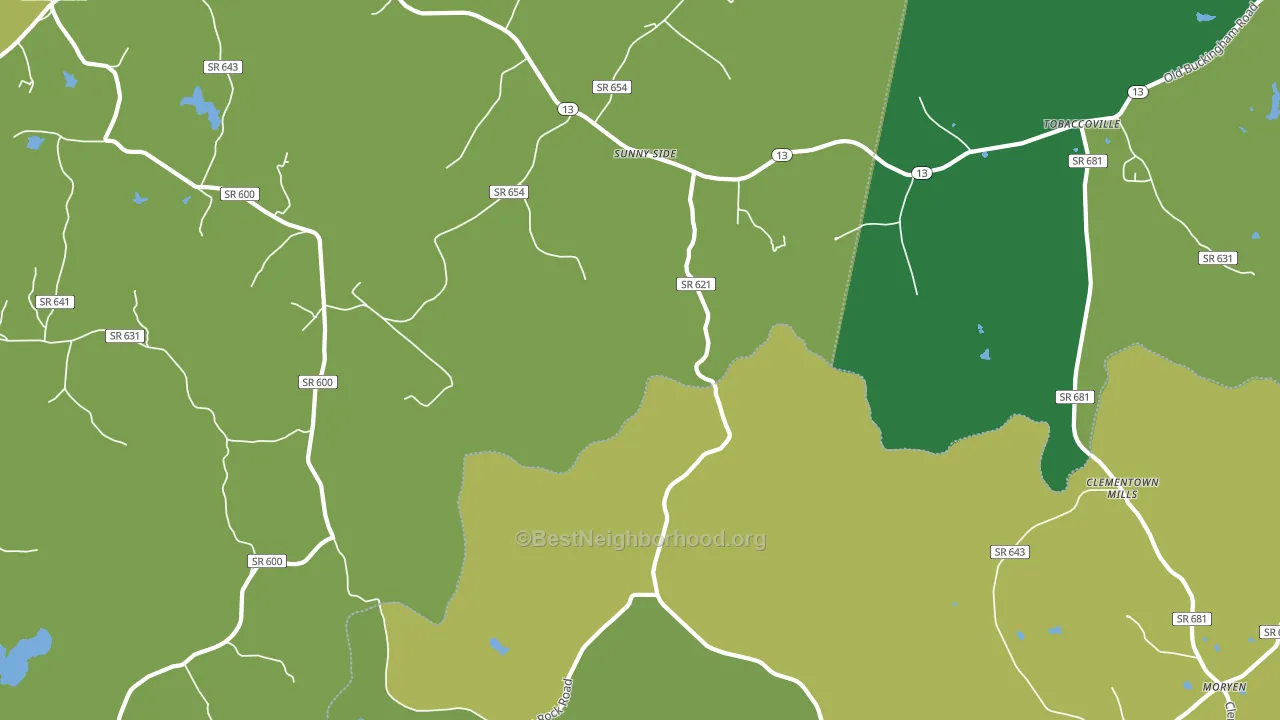 Sunny Side, VA block-group voter-turnout map