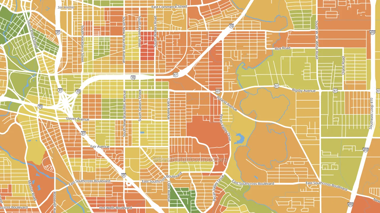 Sunny Slope, San Antonio, TX block-group voter-turnout map