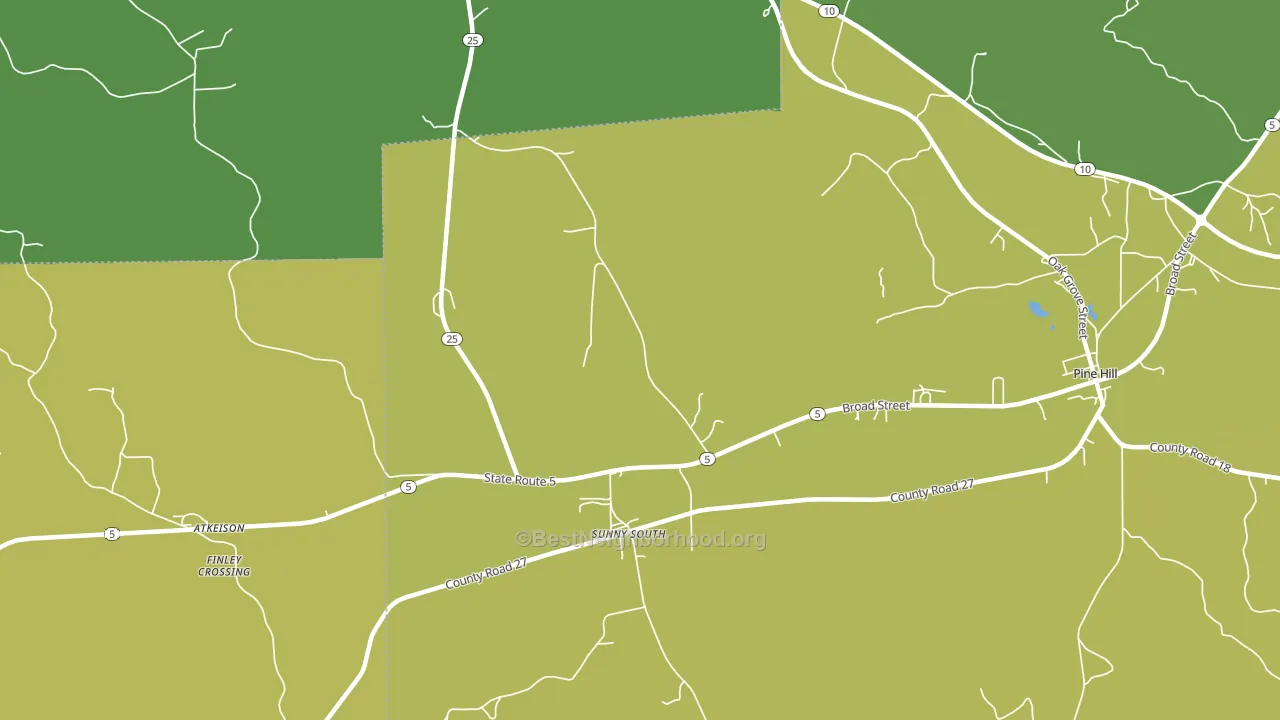 Sunny South, AL block-group voter-turnout map