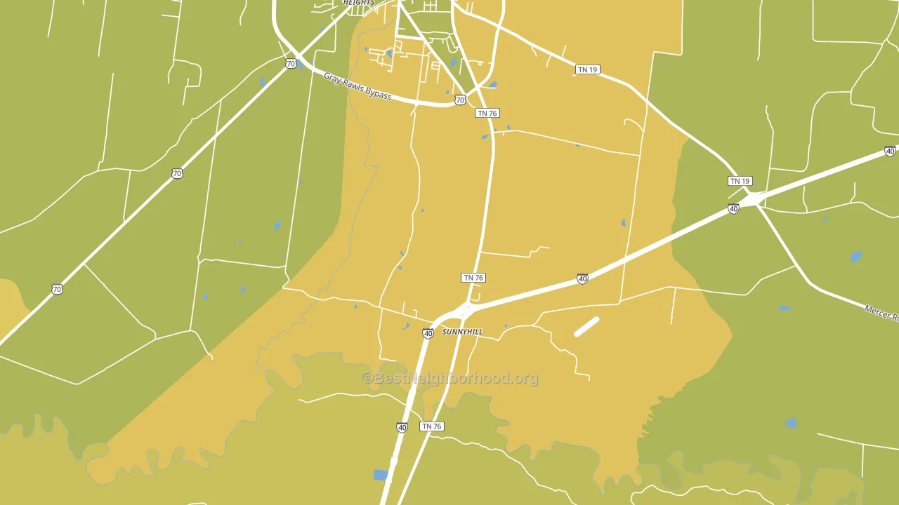 Sunnyhill, TN block-group voter-turnout map