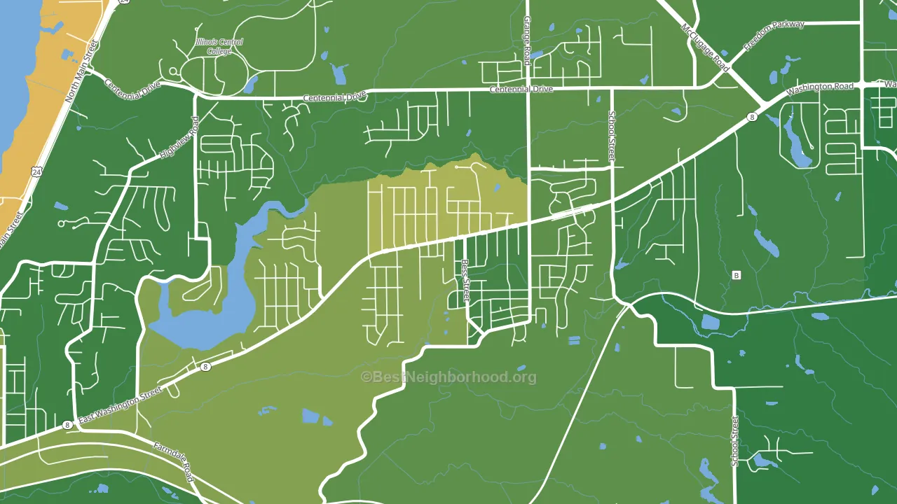 Sunnyland, Washington, IL block-group voter-turnout map