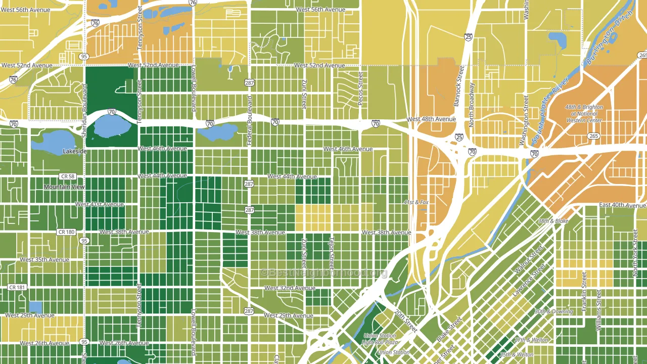 Sunnyside, Denver, CO block-group voter-turnout map