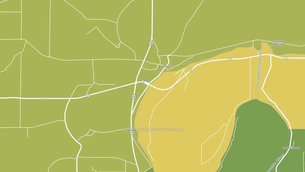 Sunnyside, MS block-group voter-turnout map
