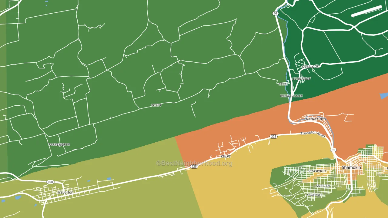 Sunnyside, PA block-group voter-turnout map