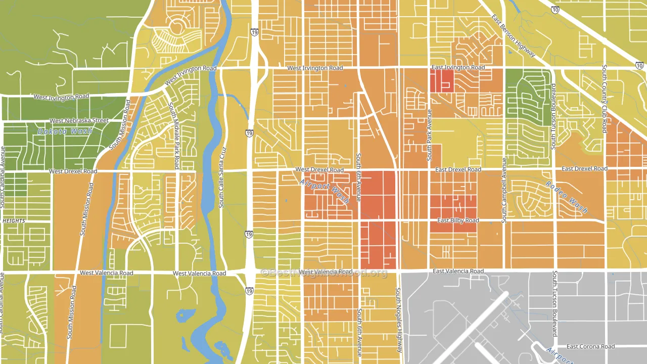 Sunnyside, Tucson, AZ block-group voter-turnout map